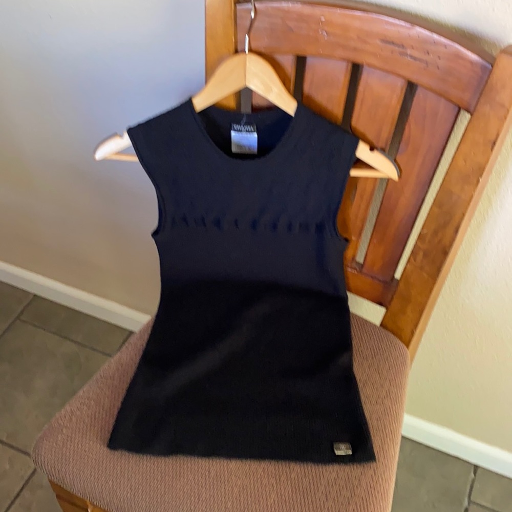 Chanel Black Sleeveless Sweater Cashmere